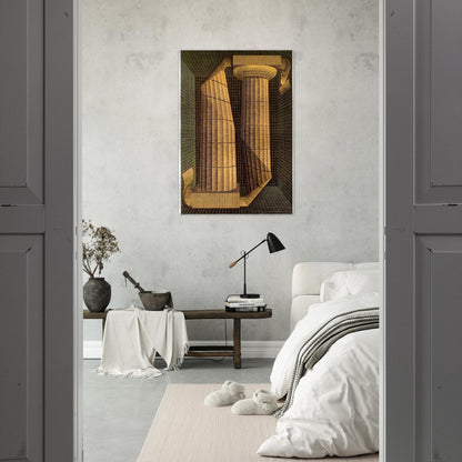 DORIC COLUMNS - MC Escher Brushed Aluminum Print - 70x100 cm / 28x40 inches | MC Escher Aluminum Print | MC Escher Prints