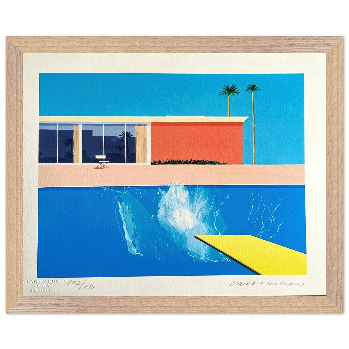 David Hockney - David Hockney Wall art - 28x43  cm / XL (11x17 inches) - Premium Wooden Framed Poster With Fine Art Paper-canvas - Wood frame