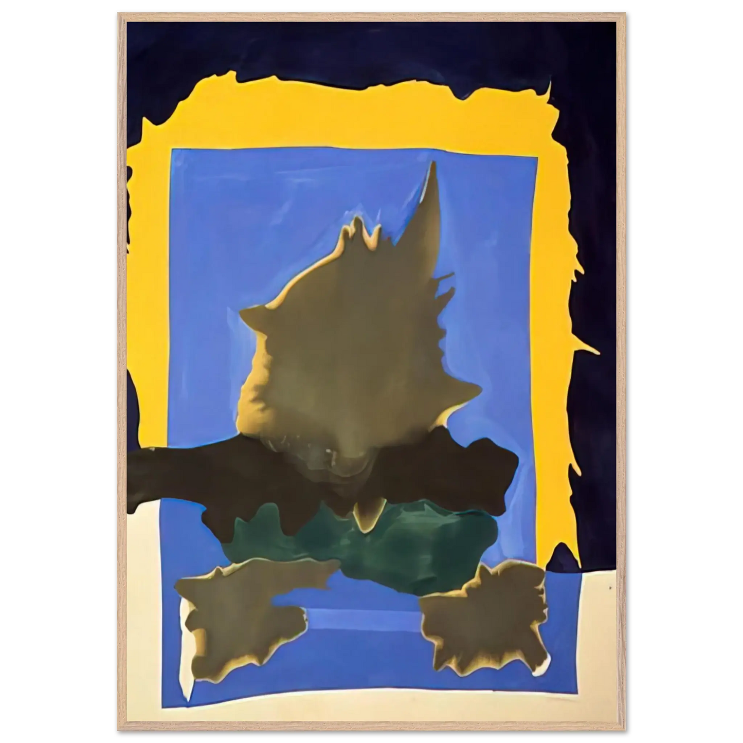 Helen Frankenthaler - Interior Landscape - 1964 Wall art - 60x80 cm / 24x32 Inches - Premium Wooden Framed Poster With Fine Art Paper - Black frame