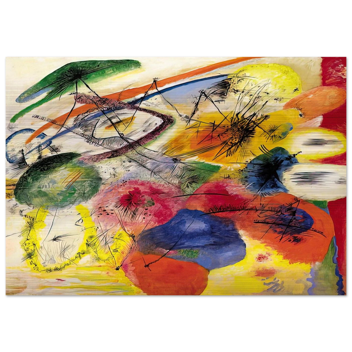BLACK STROKES I 1913 - Wassily Kandinsky Brushed Aluminum Print - 70x100 cm / 28x40 inches | Wassily Kandinsky Aluminum Print | Wassily Kandinsky Prints