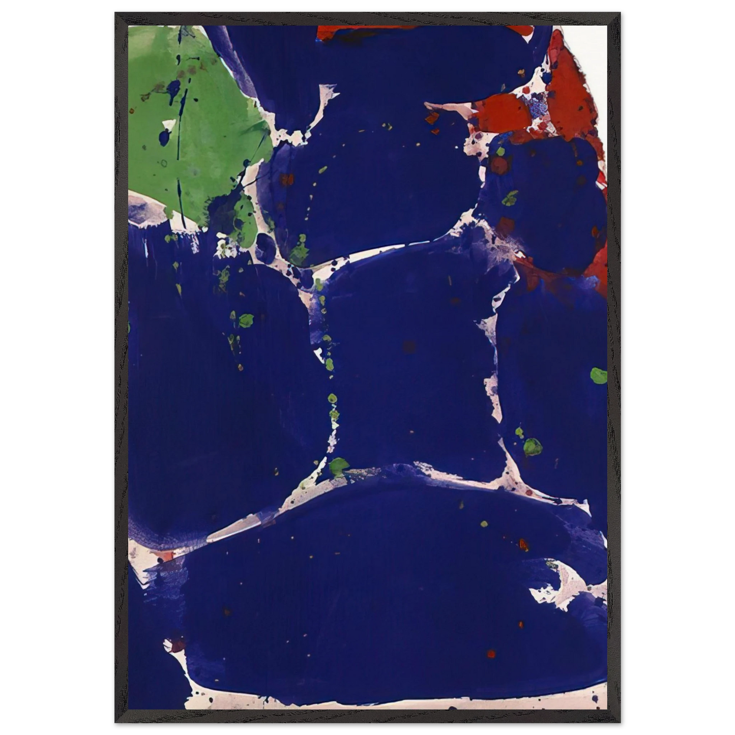 Untitled  SF55-003  - Sam Francis 70x100 cm / 28x40 inches Framed Art Print – Black Wooden Frame