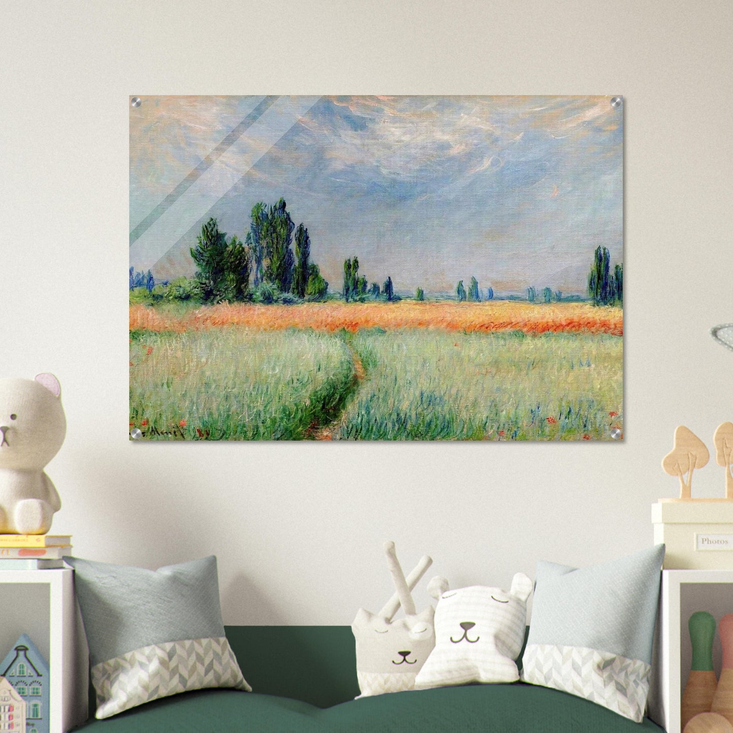 The Wheat Field - claude monet Acrylic Print - 70x100 cm / 28x40″ inches | claude monet Wall Art | claude monet Prints