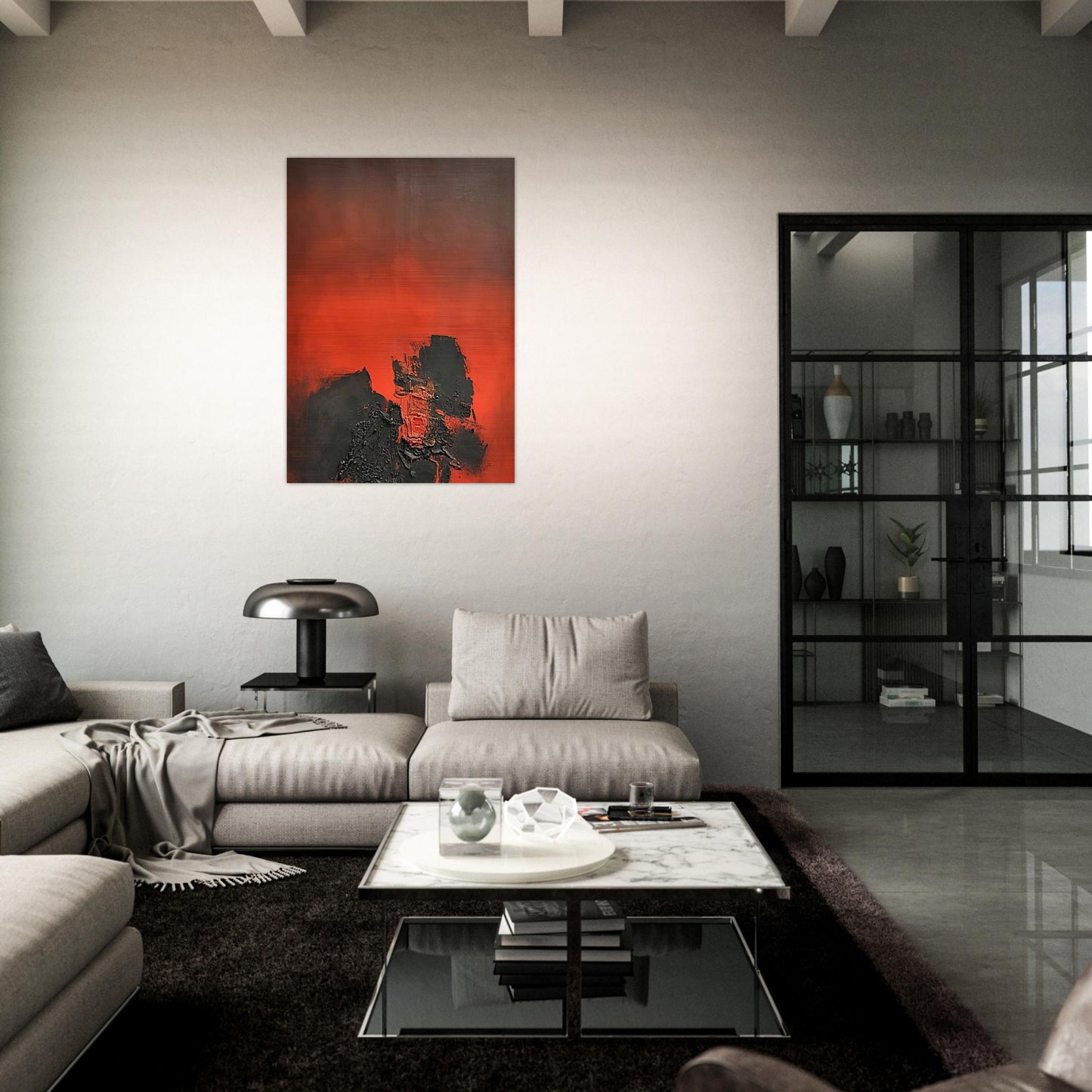UNTITLED 1961 1 - Luis Feito Brushed Aluminum Print - 70x100 cm / 28x40 inches | Luis Feito Aluminum Print | Luis Feito Prints