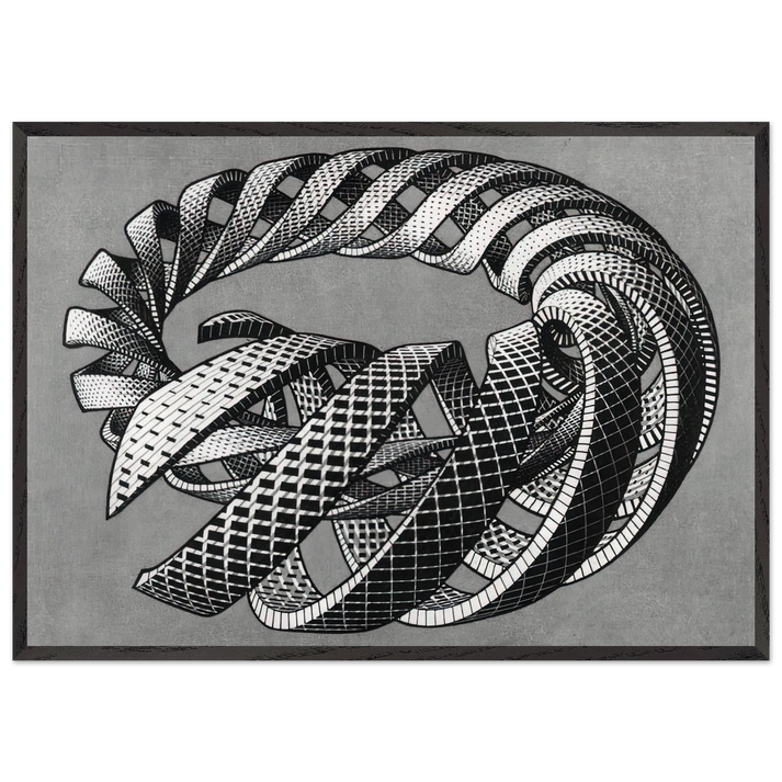 SPIRALS - MC Escher 70x100 cm / 28x40 inches Framed Art Print – Black Wooden Frame | Maurits Cornelis Escher Prints