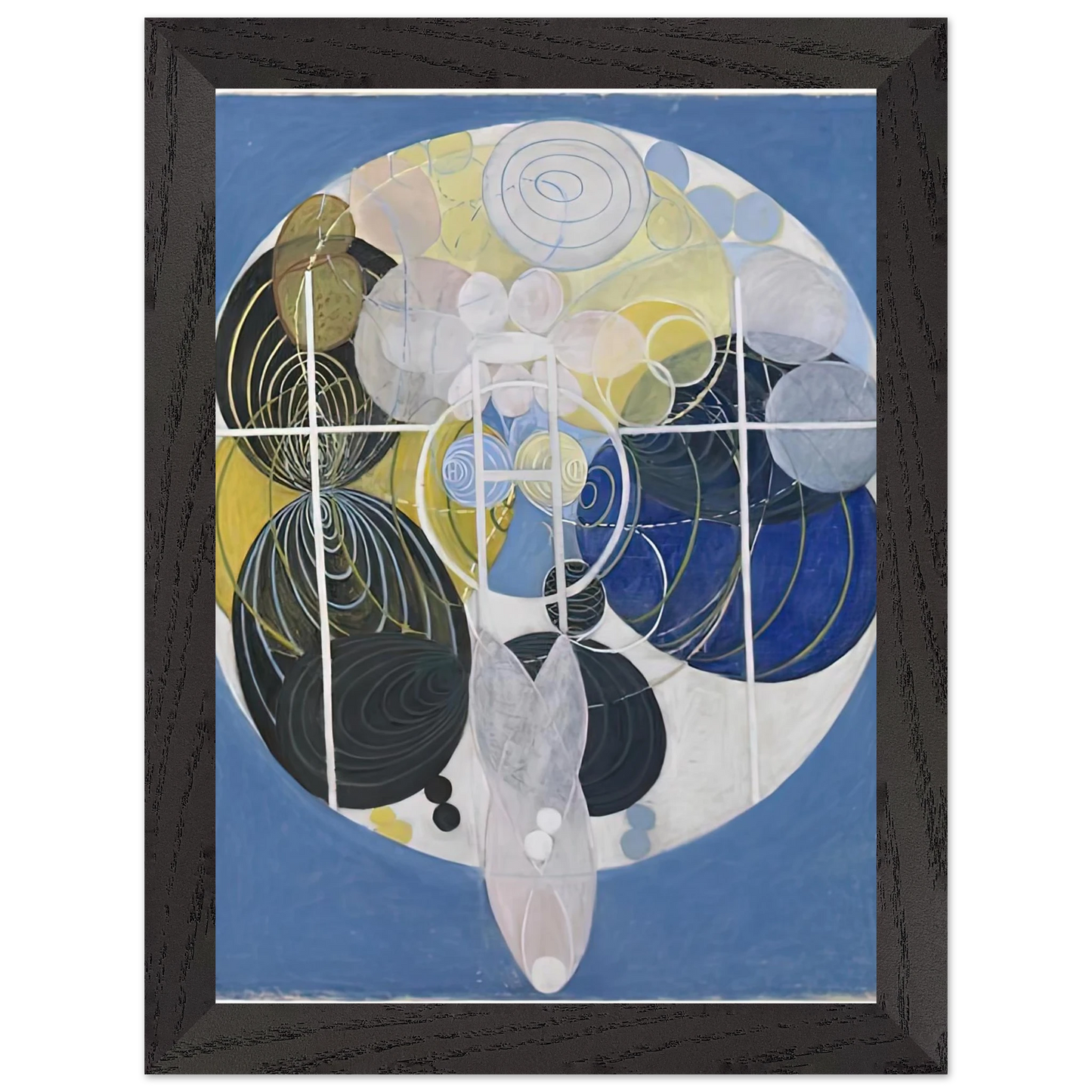 Hilma af Klint - THE LARGE FIGURE PAINTINGS NR 5 1907 Wall art - 27x35 cm / 11x14 inches - Premium Wooden Framed Poster With Fine Art Paper-canvas - Wood frame
