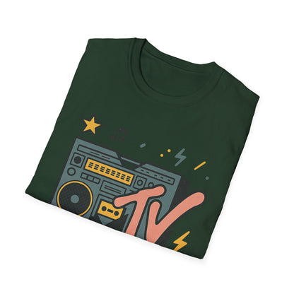 Retro MTV Vintage Luipaardprint Muziek Televisie Grafisch T-shirt 80s 90s Throwback Unisex Band Shirt Dierenprint Rockstijl T-Shirt