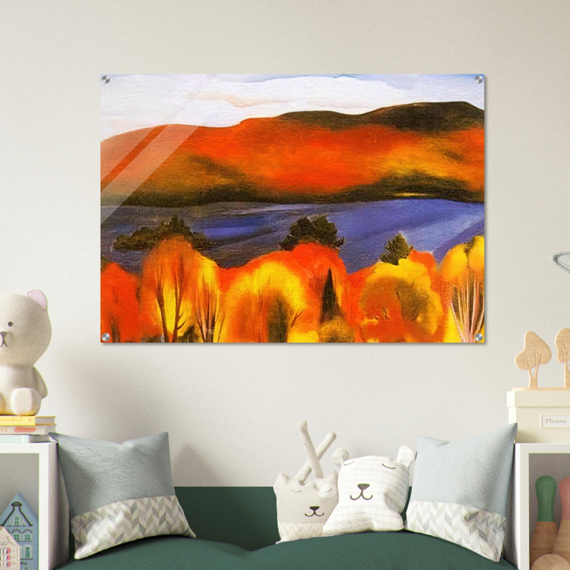 Lake George, Autumn - Georgia O'Keeffe Acrylic Print - 70x100 cm / 28x40″ inches