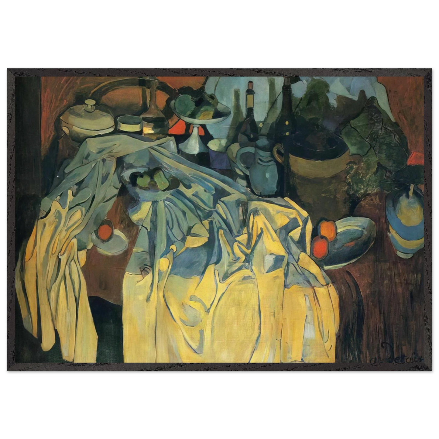STILL LIFE ON THE TABLE 1904 - Andre Derain 70x100 cm / 28x40 inches Framed Art Print – Black Wooden Frame