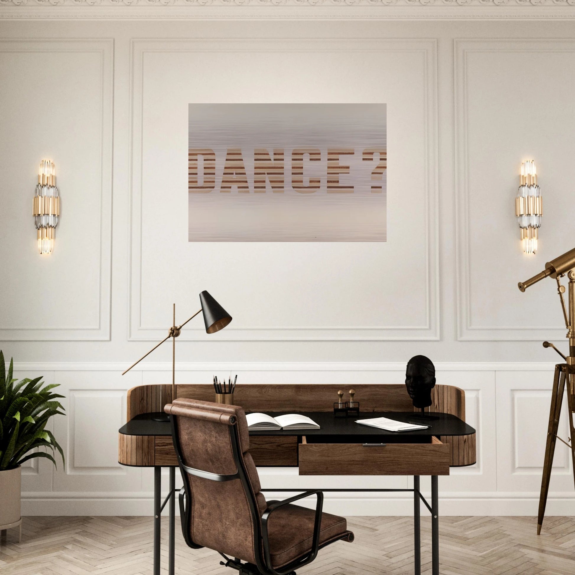 DANCE 1973 - Edward Ruscha Brushed Aluminum Print - 70x100 cm / 28x40 inches | Edward Ruscha Aluminum Print | Edward Ruscha Prints