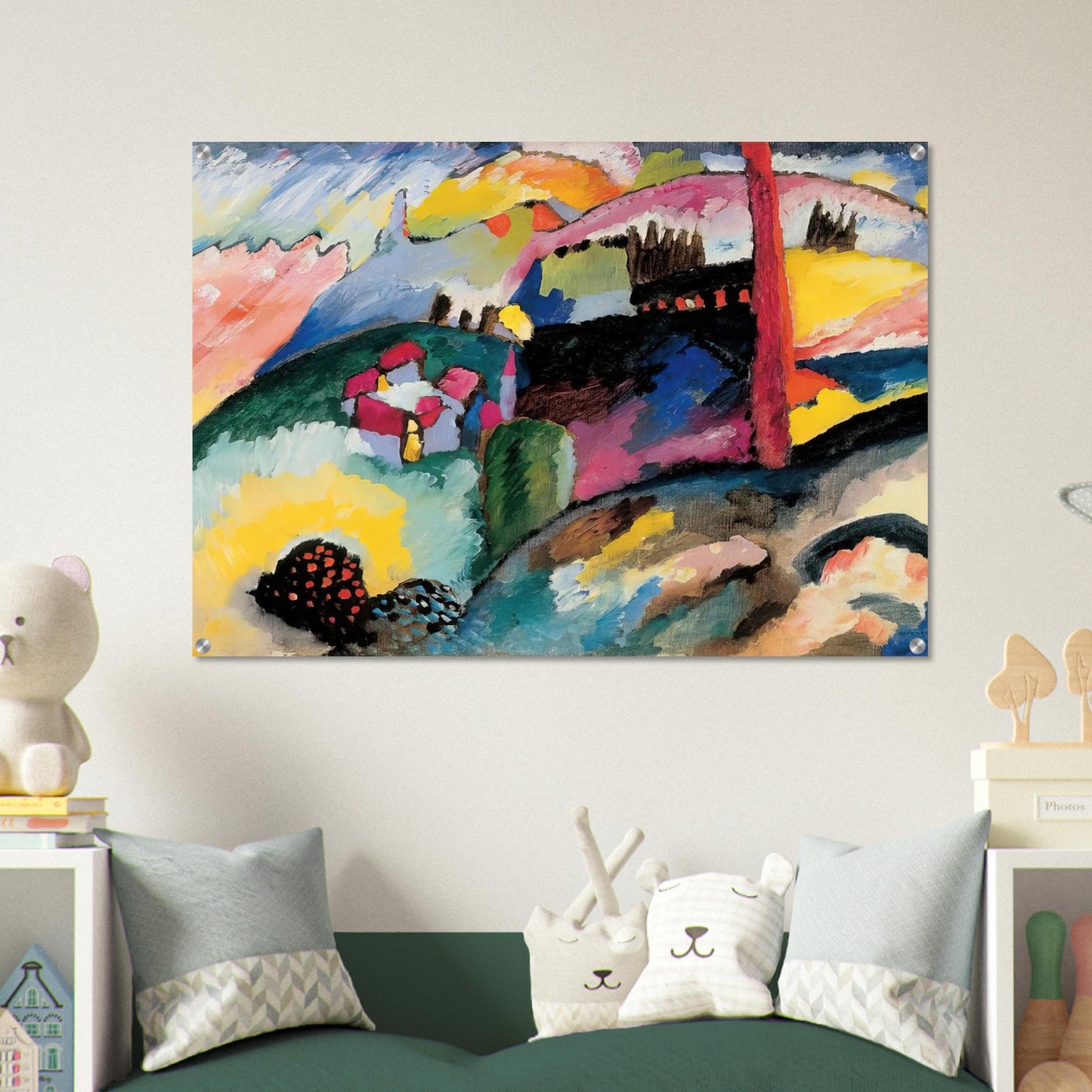 LANDSCAPE WITH FACTORY CHIMNEY 1910 - Wassily Kandinsky Acrylic Print - 70x100 cm / 28x40″ inches