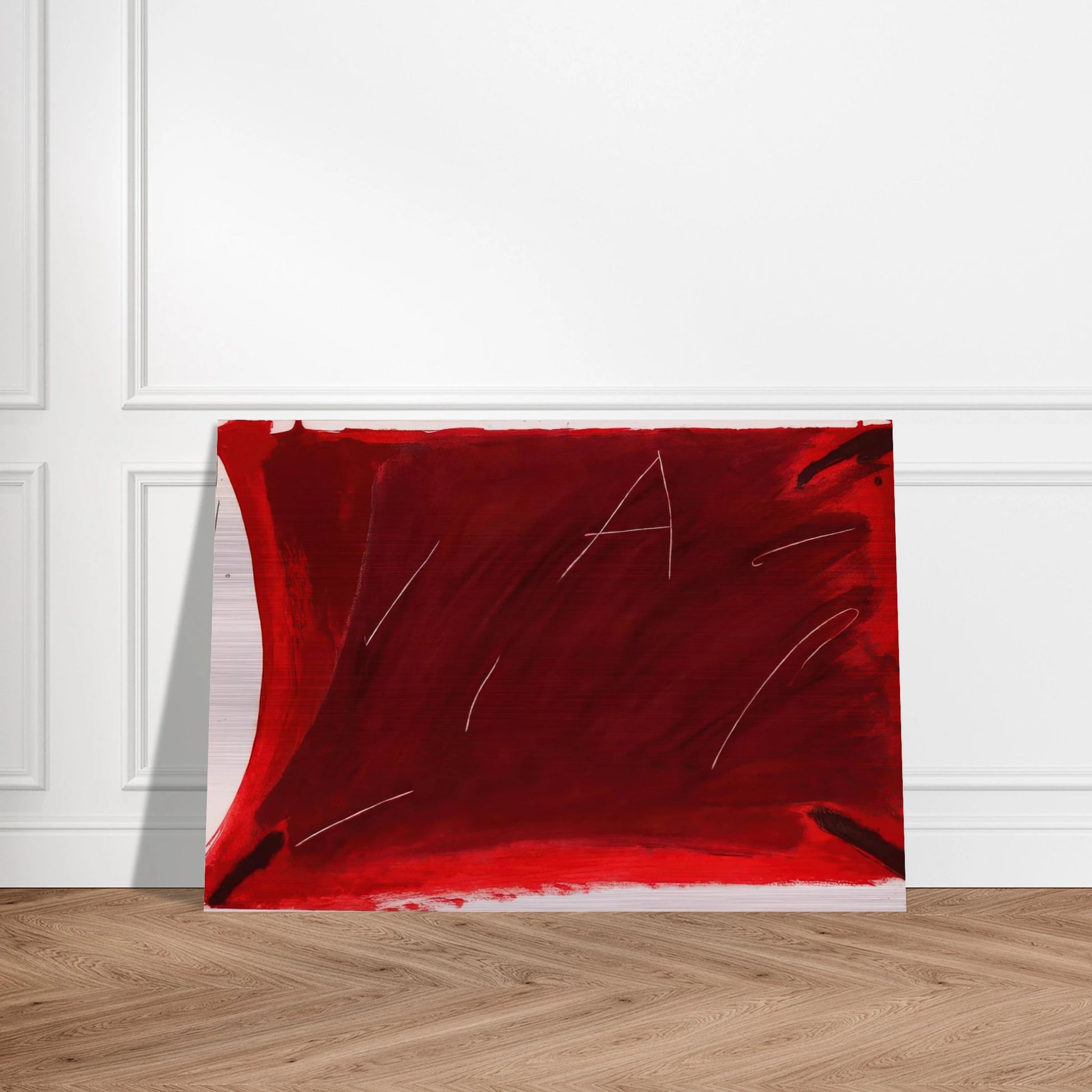 NEGRE I ROIG V A DAMUNT VERMELL 1976 - Antoni Tapies Brushed Aluminum Print - 70x100 cm / 28x40 inches | Antoni Tapies Aluminum Print | Antoni Tapies Prints