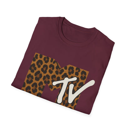 Vintage MTV Cheetah Print Grafisch T-Shirt Retro Muziek Televisie 80s 90s Throwback Band Shirt Unisex Dierenprint Rock Shirt