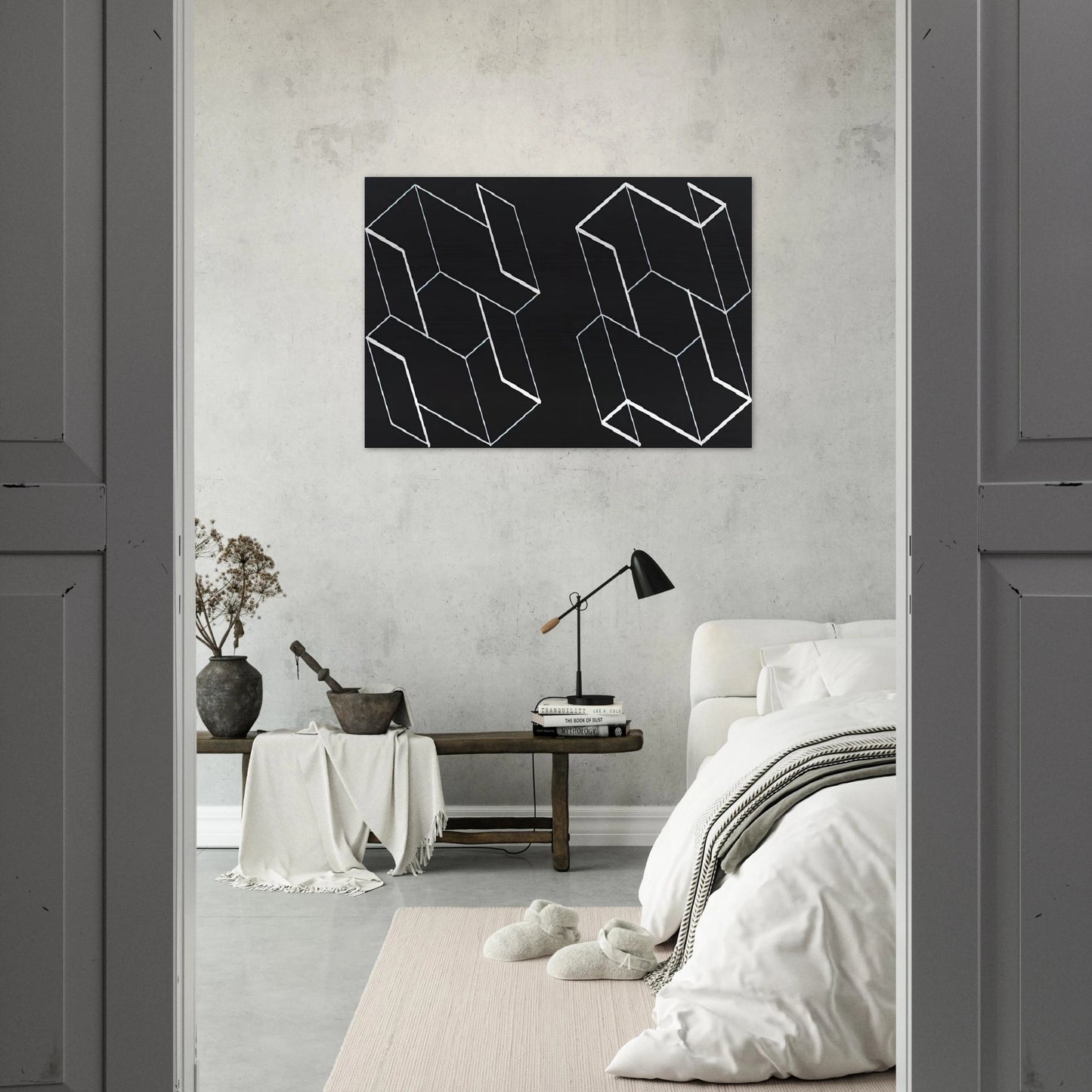DUO H 1966 - Josef Albers Brushed Aluminum Print - 70x100 cm / 28x40 inches | Josef Albers Aluminum Print | Josef Albers Prints