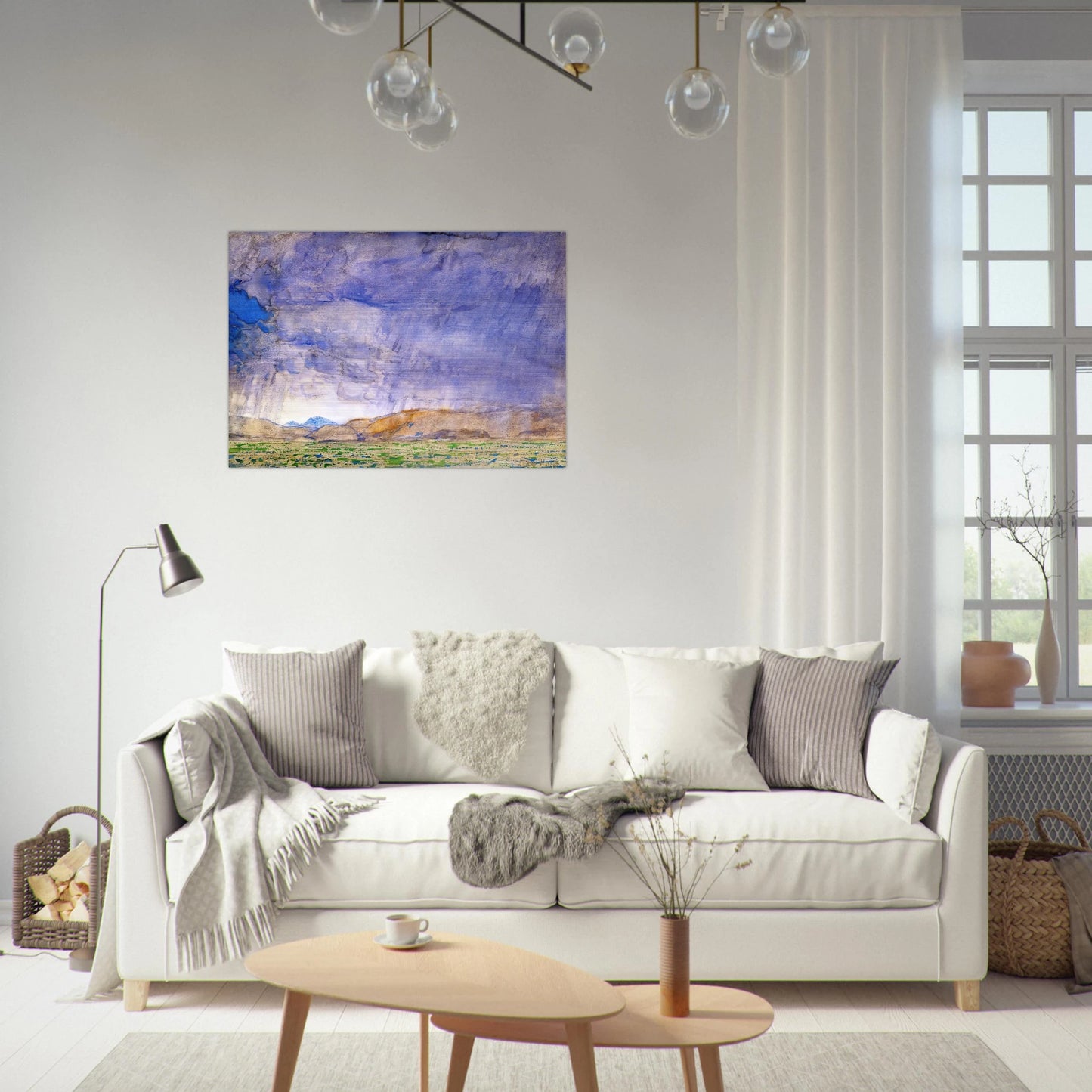 Thunderstorm on the Oregon Trail - Childe Hassam Brushed Aluminum Print - 70x100 cm / 28x40 inches | Childe Hassam Aluminum Print | Childe Hassam Prints