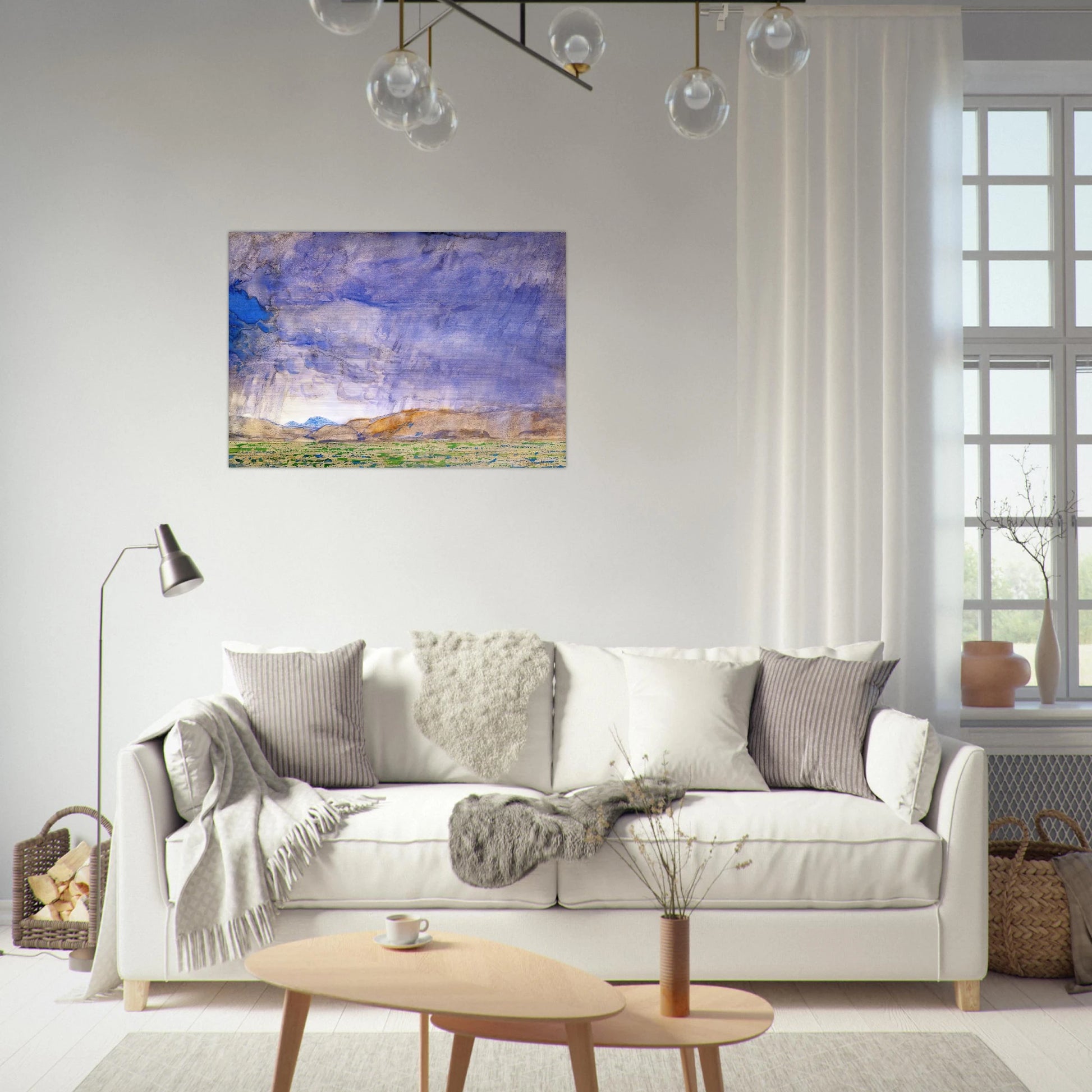 Thunderstorm on the Oregon Trail - Childe Hassam Brushed Aluminum Print - 70x100 cm / 28x40 inches | Childe Hassam Aluminum Print | Childe Hassam Prints