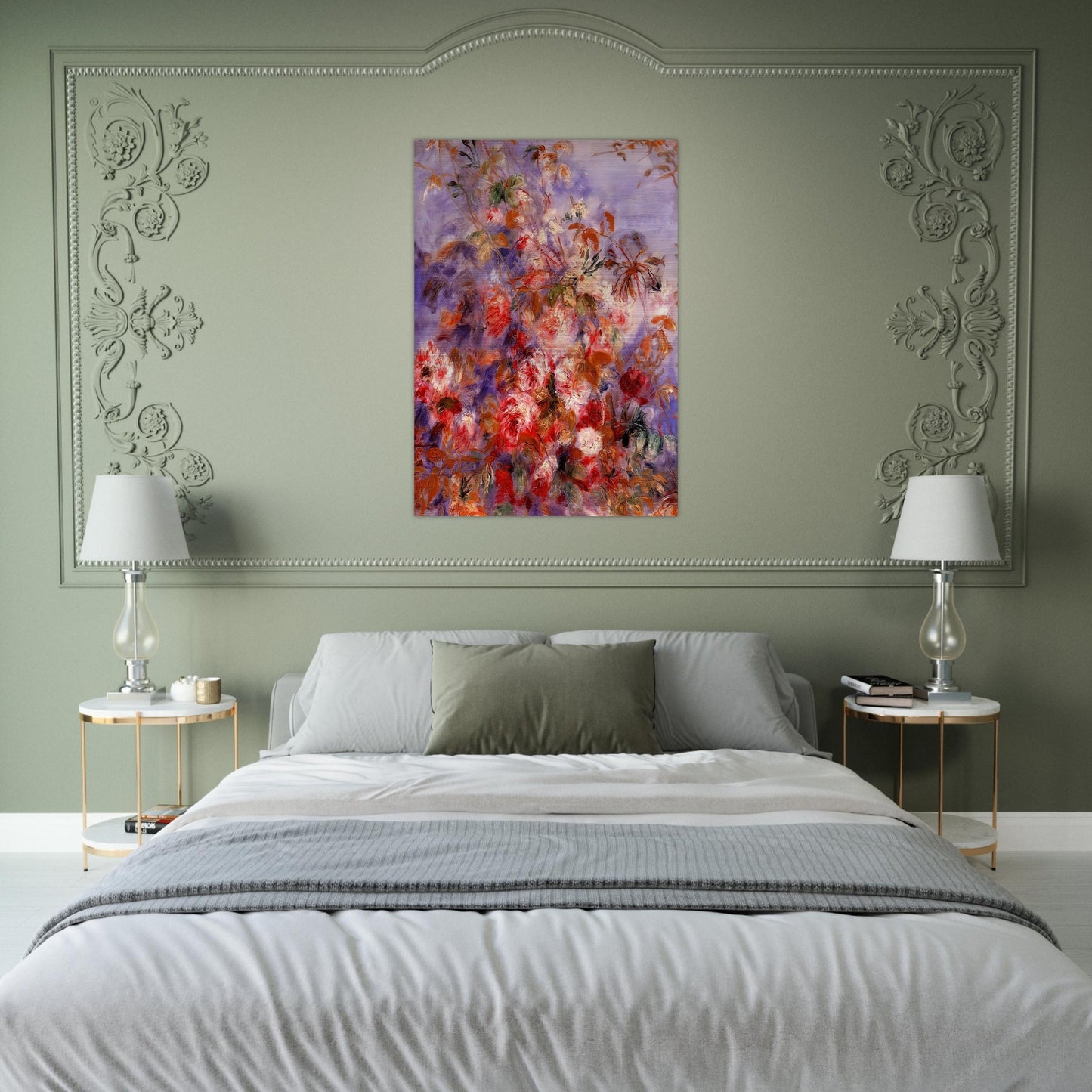 Roses By The Window - Pierre-Auguste Renoir Brushed Aluminum Print - 70x100 cm / 28x40 inches | Pierre-Auguste Renoir Aluminum Print | Pierre-Auguste Renoir Prints
