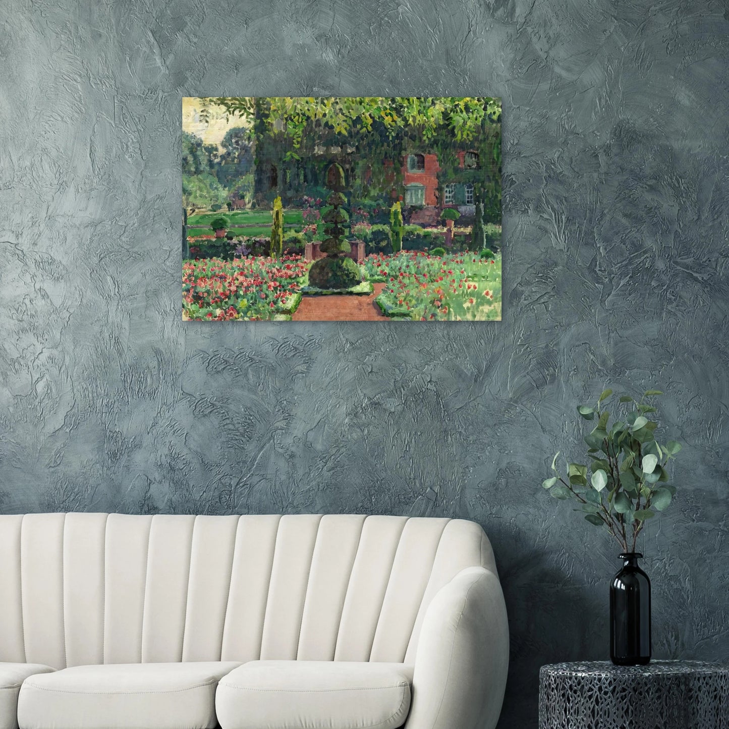GARDEN IN SUMMER 1924 - Theo van Rysselberghe Brushed Aluminum Print - 70x100 cm / 28x40 inches | Theo van Rysselberghe Aluminum Print | Theo van Rysselberghe Prints
