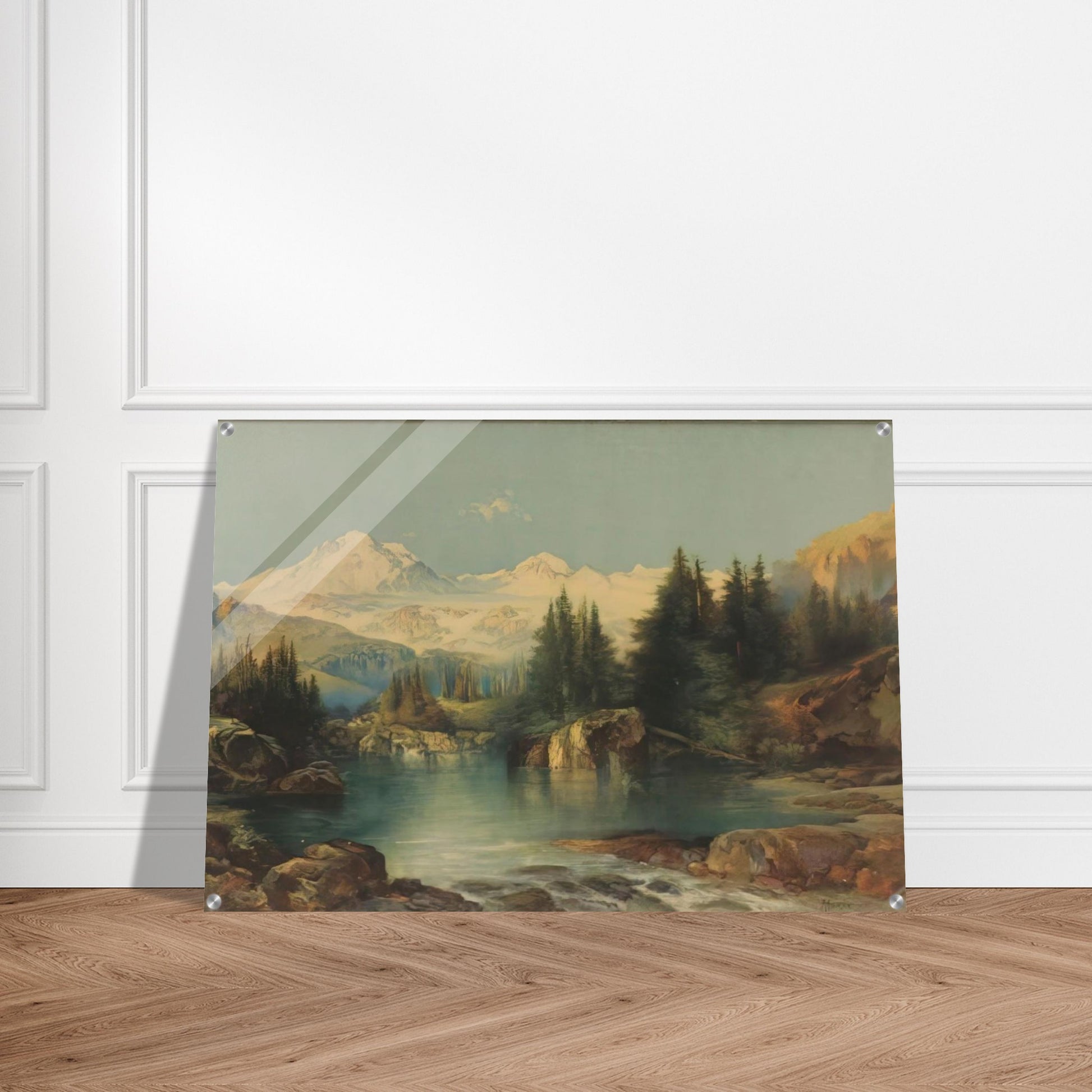 View of the Rocky Mountains - Thomas Moran Acrylic Print - 70x100 cm / 28x40″ inches