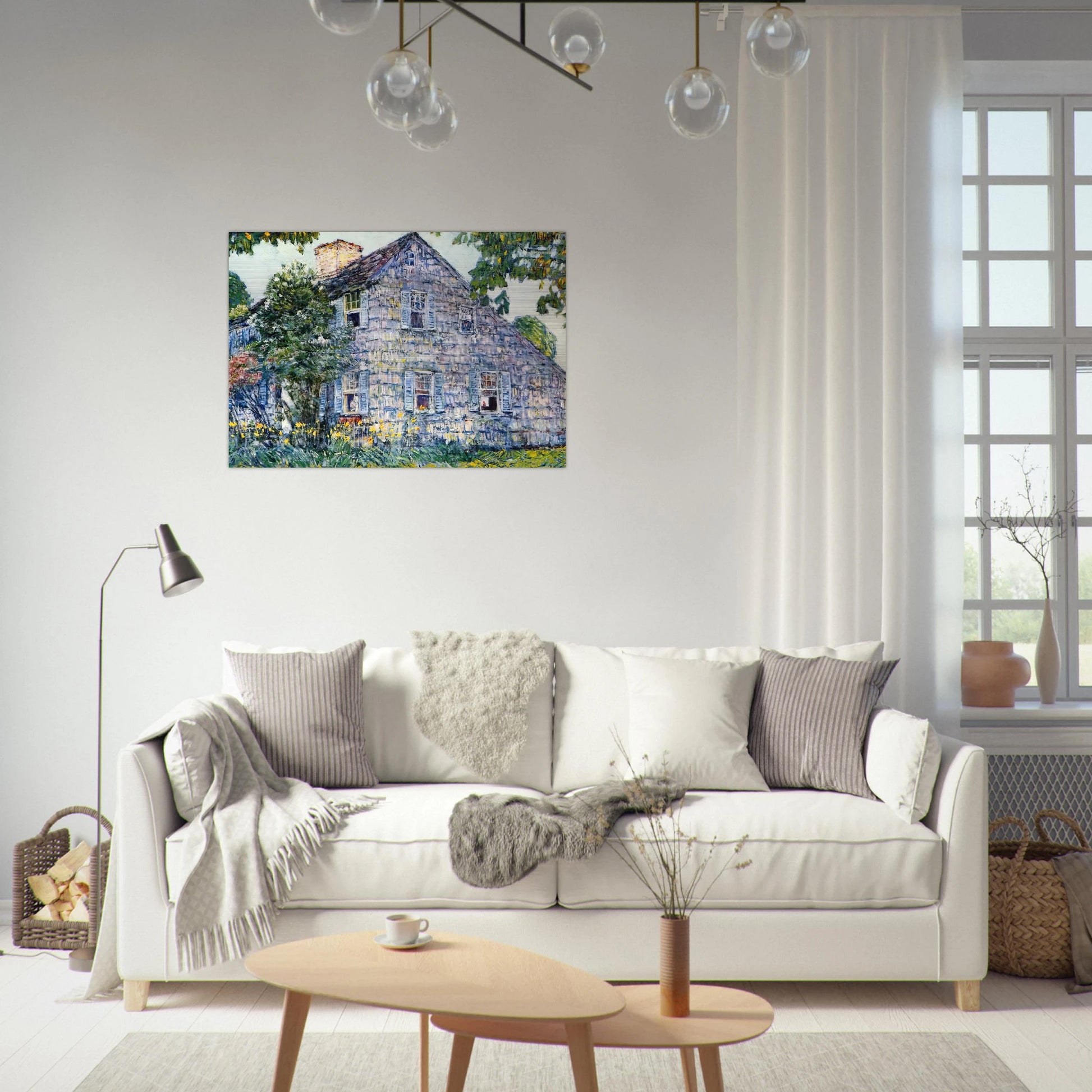 Old House, East Hampton - Childe Hassam Brushed Aluminum Print - 70x100 cm / 28x40 inches | Childe Hassam Aluminum Print | Childe Hassam Prints