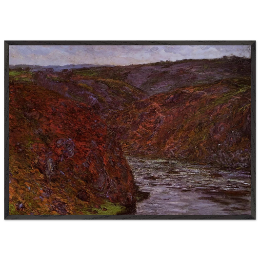 Valley of the Creuse Grey Sky - claude monet 70x100 cm / 28x40 inches Framed Art Print – Black Wooden Frame