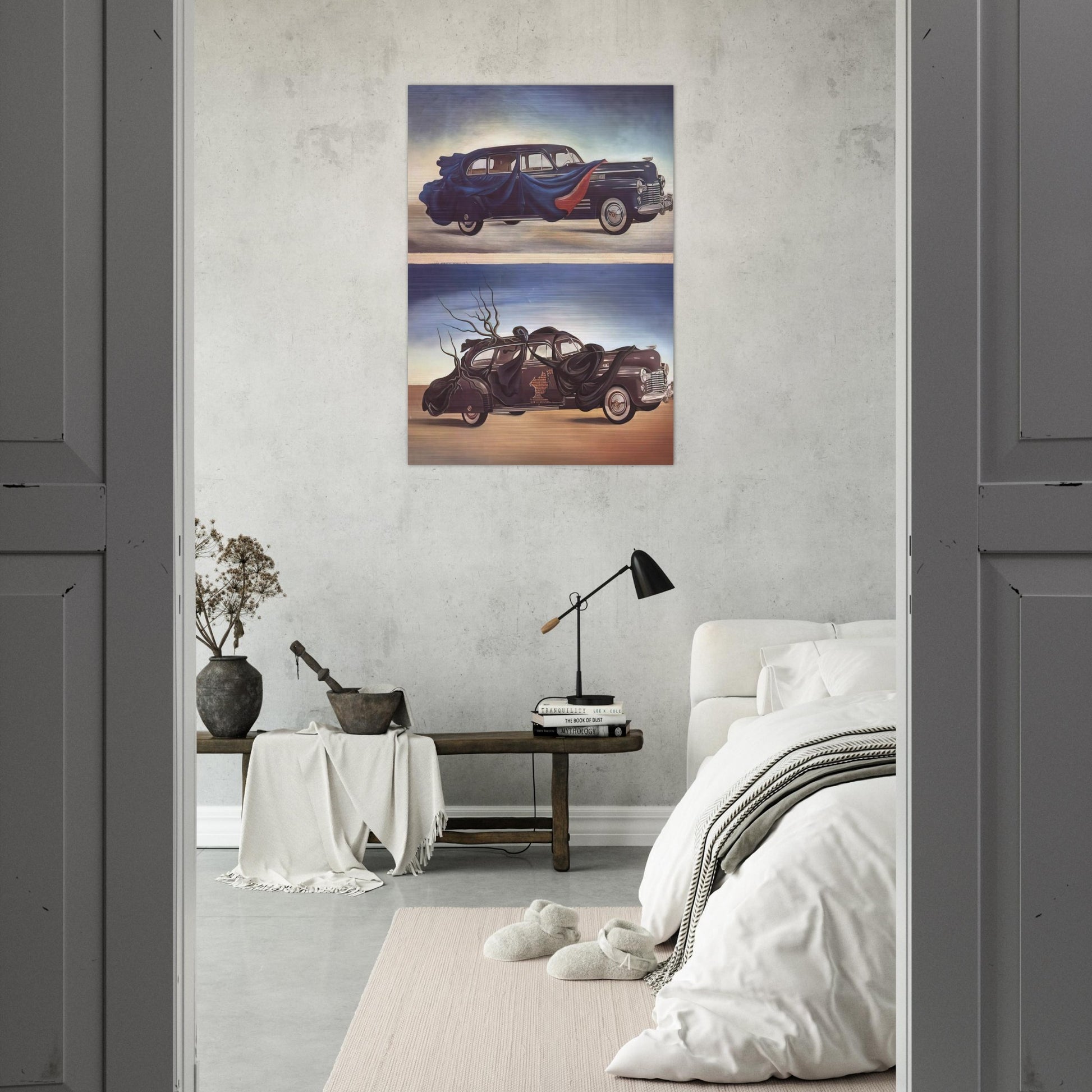 CAR CLOTHING CLOTHED AUTOMOBILE - Salvador Dali Brushed Aluminum Print - 70x100 cm / 28x40 inches | Salvador Dali Aluminum Print | Salvador Dali Prints