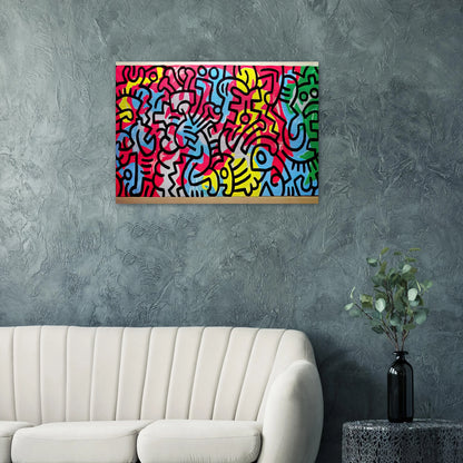 UNTITLED 1987 - Keith Haring Brushed Aluminum Print - 70x100 cm / 28x40 inches | Keith Haring Aluminum Print | Keith Haring Prints