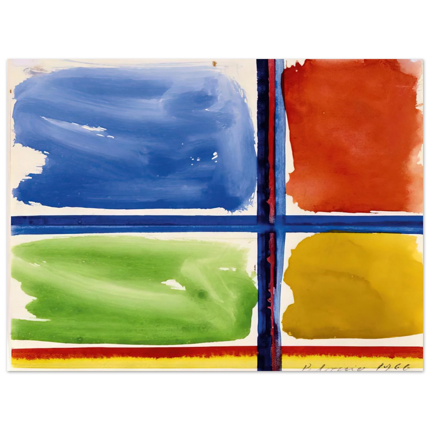 Blinky Palermo - Fensterkreuz II - 1966  75x100 cm / 30x40inches Fine Art Poster