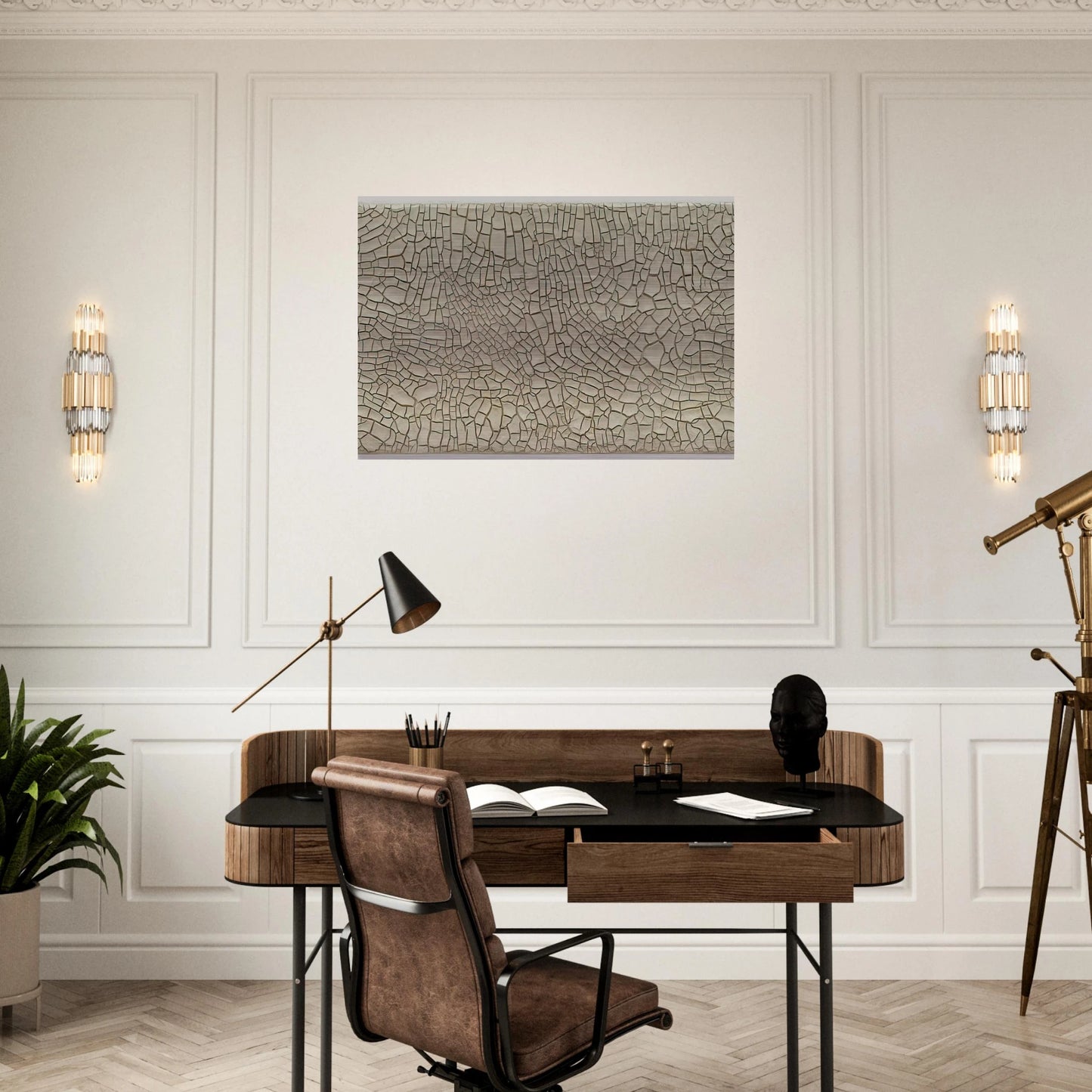 Cretto Grande Bianco - 1982 - Alberto Burri Brushed Aluminum Print - 70x100 cm / 28x40 inches | Alberto Burri Aluminum Print | Alberto Burri Prints