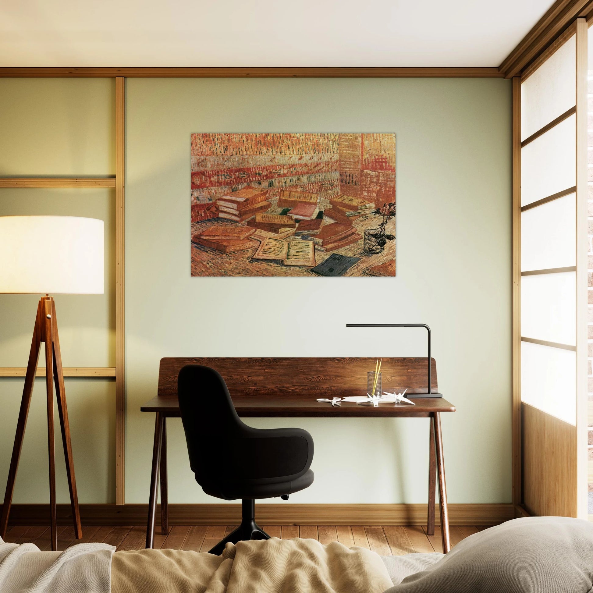 Still Life - French Novels and Rose - Vincent van Gogh Brushed Aluminum Print - 70x100 cm / 28x40 inches | Vincent van Gogh Aluminum Print | Vincent van Gogh Prints