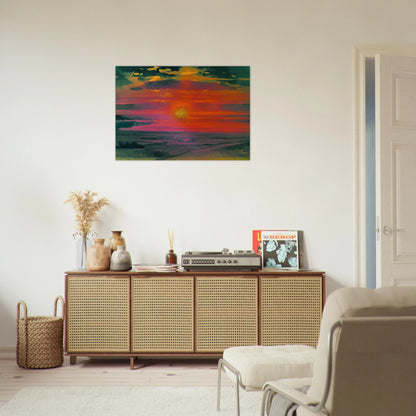 Sunset in the winter. A coast of the sea - Arkhyp Kuindzhi Brushed Aluminum Print - 70x100 cm / 28x40 inches | Arkhyp Kuindzhi Aluminum Print | Arkhyp Kuindzhi Prints