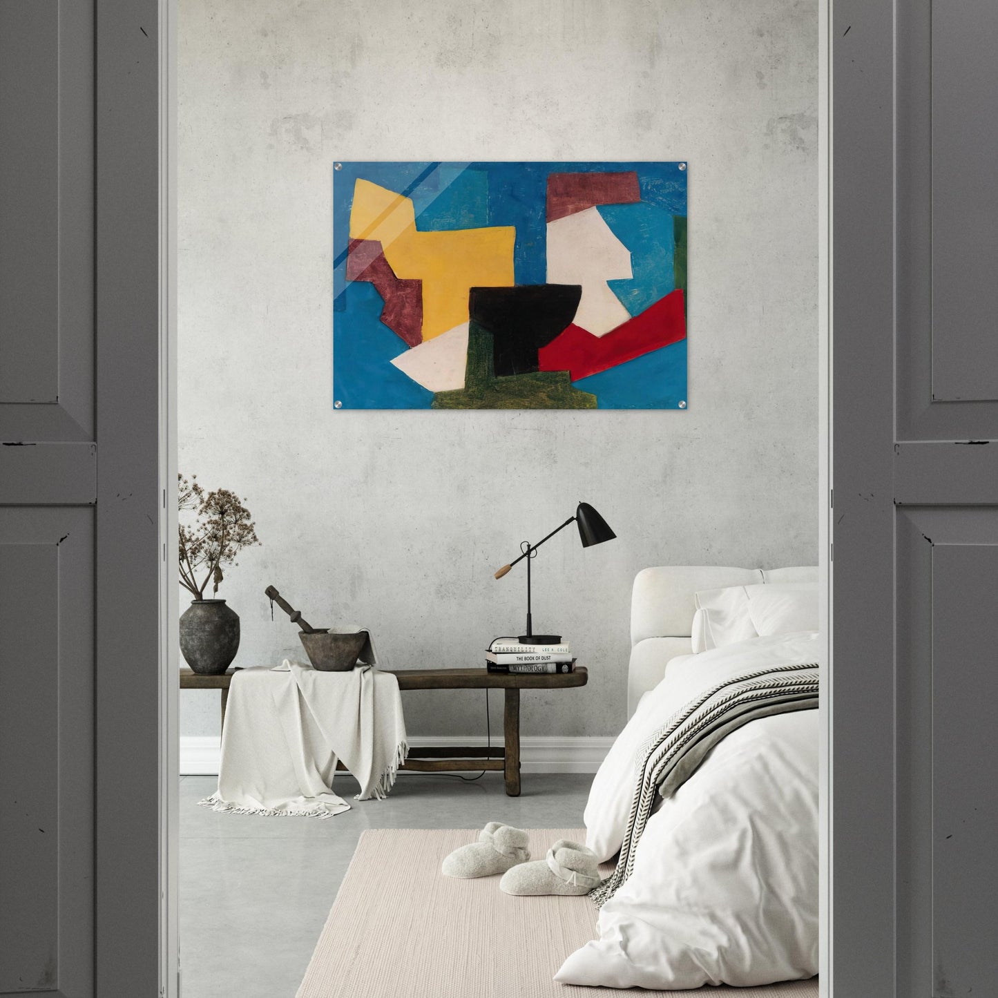 Composition multicolore à dominante bleue - 1969 - Serge Poliakoff Acrylic Print - 70x100 cm / 28x40″ inches