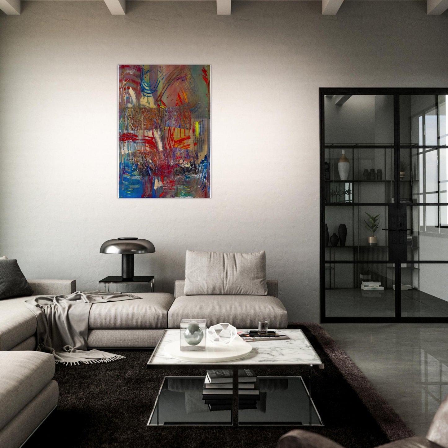 Horses Upside Down - Sam Gilliam Brushed Aluminum Print - 70x100 cm / 28x40 inches | Sam Gilliam Aluminum Print | Sam Gilliam Prints