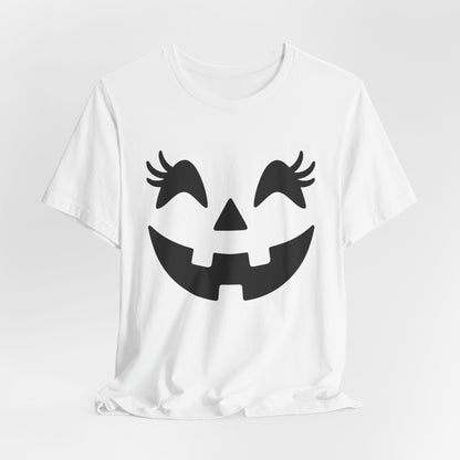 Jack-o'-lantern Gezicht Pompoen Wimpers Halloween Vrouwen Meisjes T-Shirt