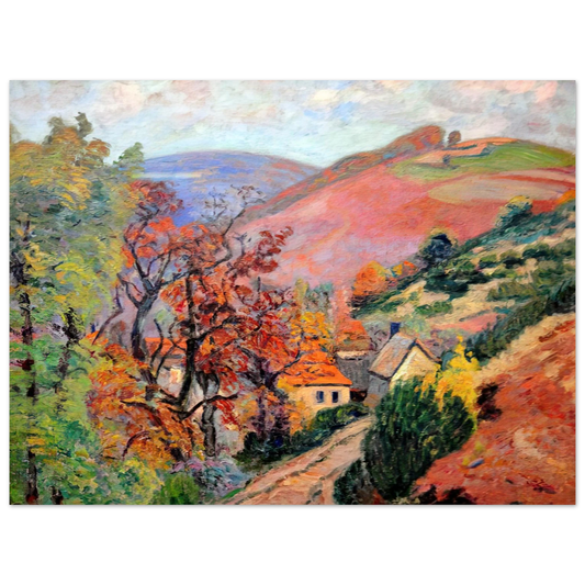 Armand Guillaumin - Mountain Landscape - Pontgibaud, village in Peschadoire  75x100 cm / 30x40inches Fine Art Poster