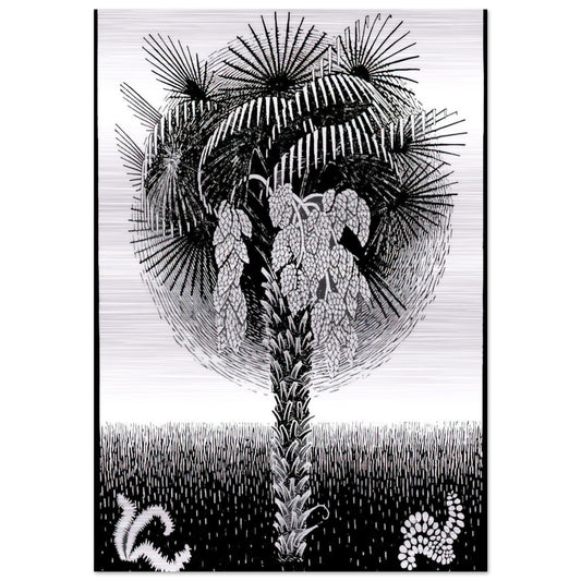 PALM TREE - MC Escher Brushed Aluminum Print - 70x100 cm / 28x40 inches | MC Escher Aluminum Print | MC Escher Prints