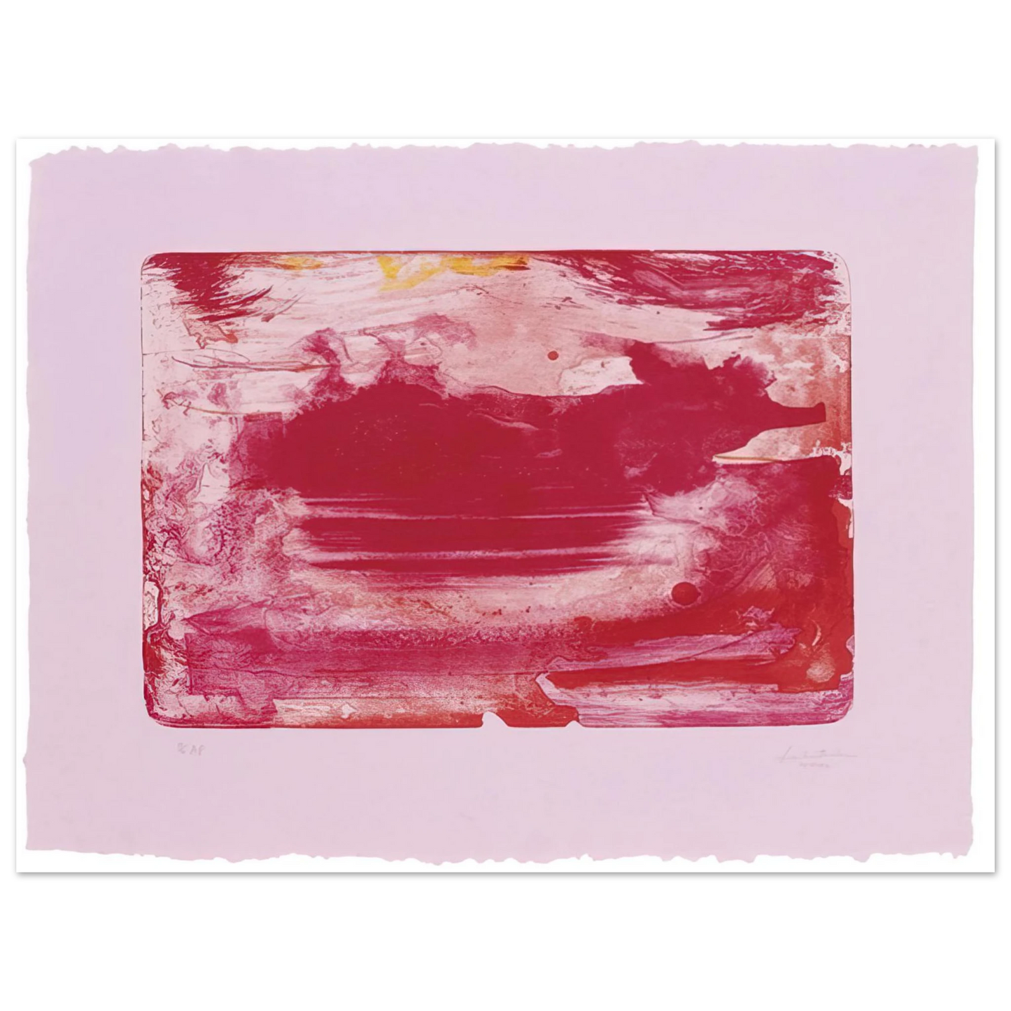 Helen Frankenthaler - The Red Sea - 1982 Wall art - 13x18 cm / 5x7 inches - Premium Wooden Framed Poster With Fine Art Paper-canvas - Wood frame