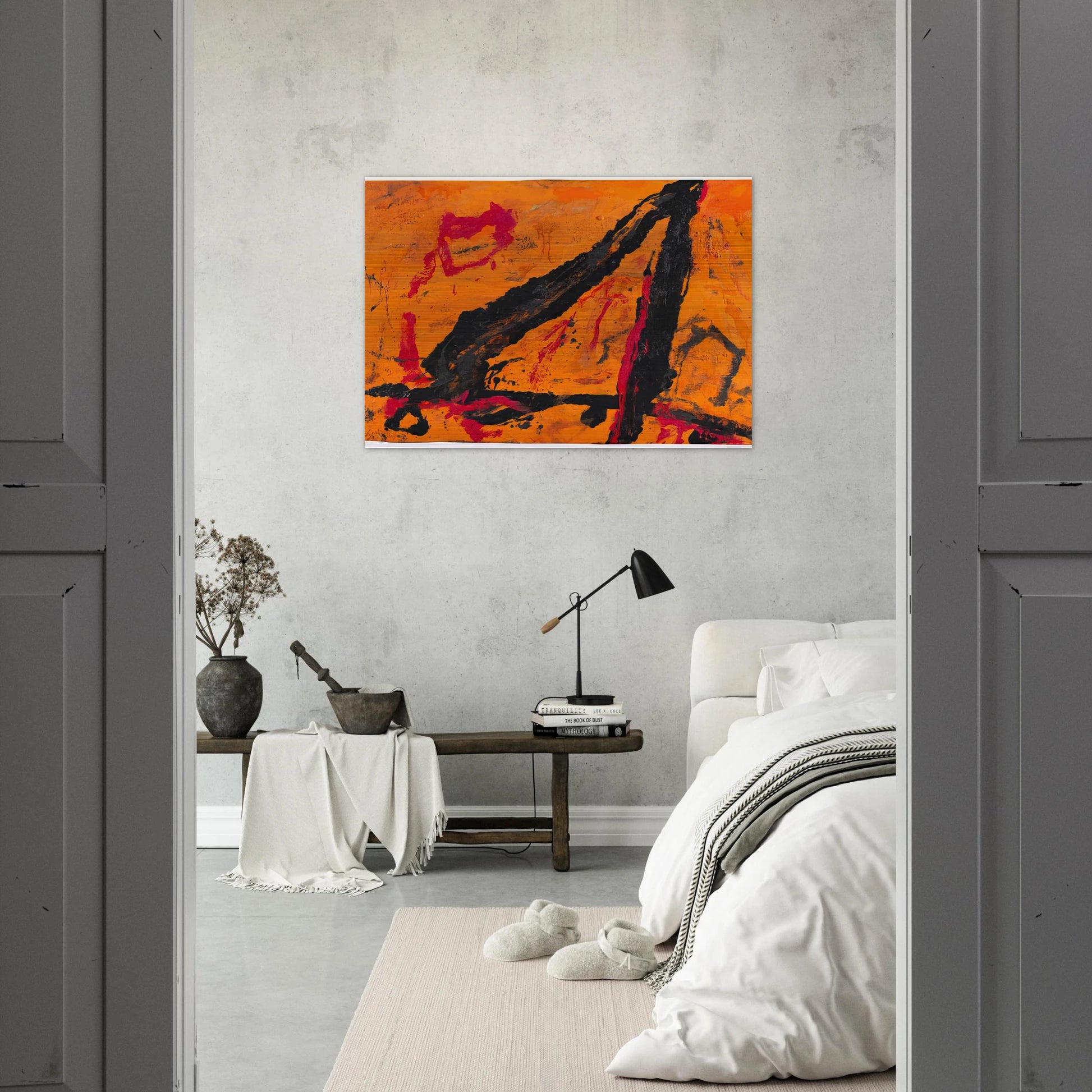 Timra - 1989 - Emil Schumacher Brushed Aluminum Print - 70x100 cm / 28x40 inches | Emil Schumacher Aluminum Print | Emil Schumacher Prints
