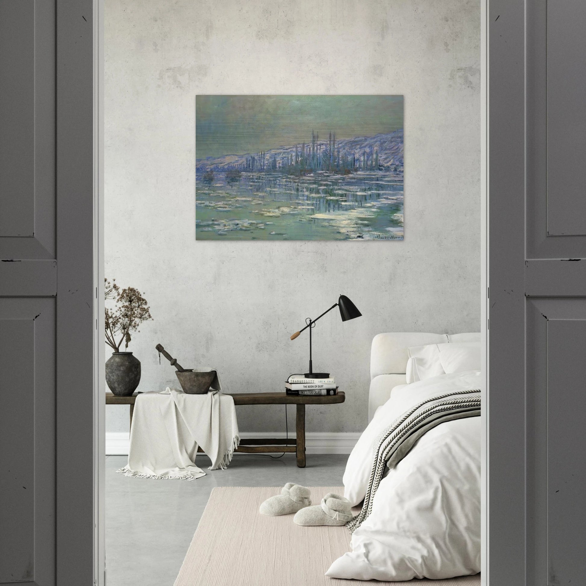 Ice Floes on Siene - claude monet Brushed Aluminum Print - 70x100 cm / 28x40 inches | claude monet Aluminum Print | claude monet Prints