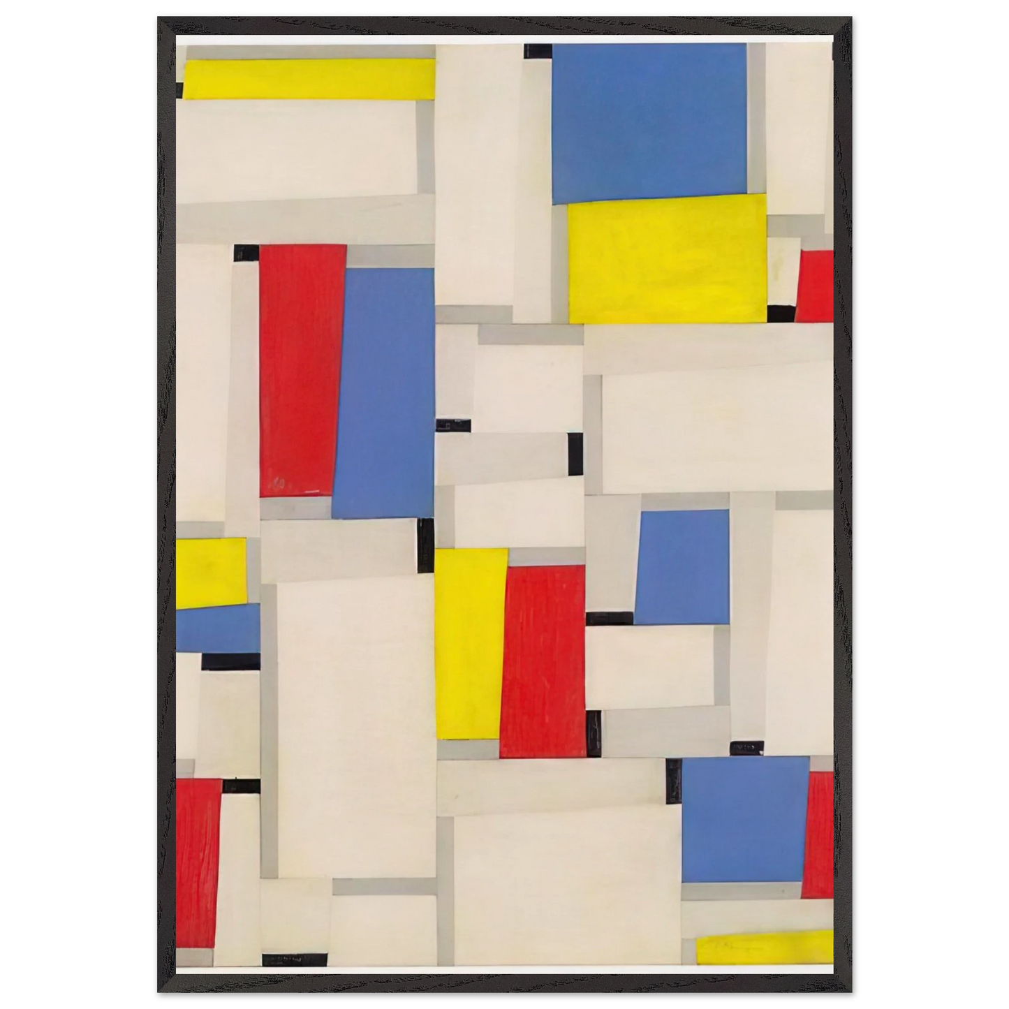 Relational Painting - 1951 - Fritz Glarner 70x100 cm / 28x40 inches Framed Art Print – Black Wooden Frame