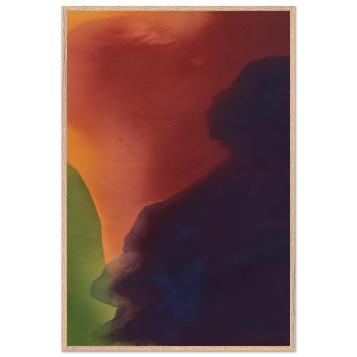 Helen Frankenthaler - Blue Atmosphere III - 1963 Wall art - 50x50 cm / 20x20 inches - Premium Wooden Framed Poster With Fine Art Paper-canvas - Black frame