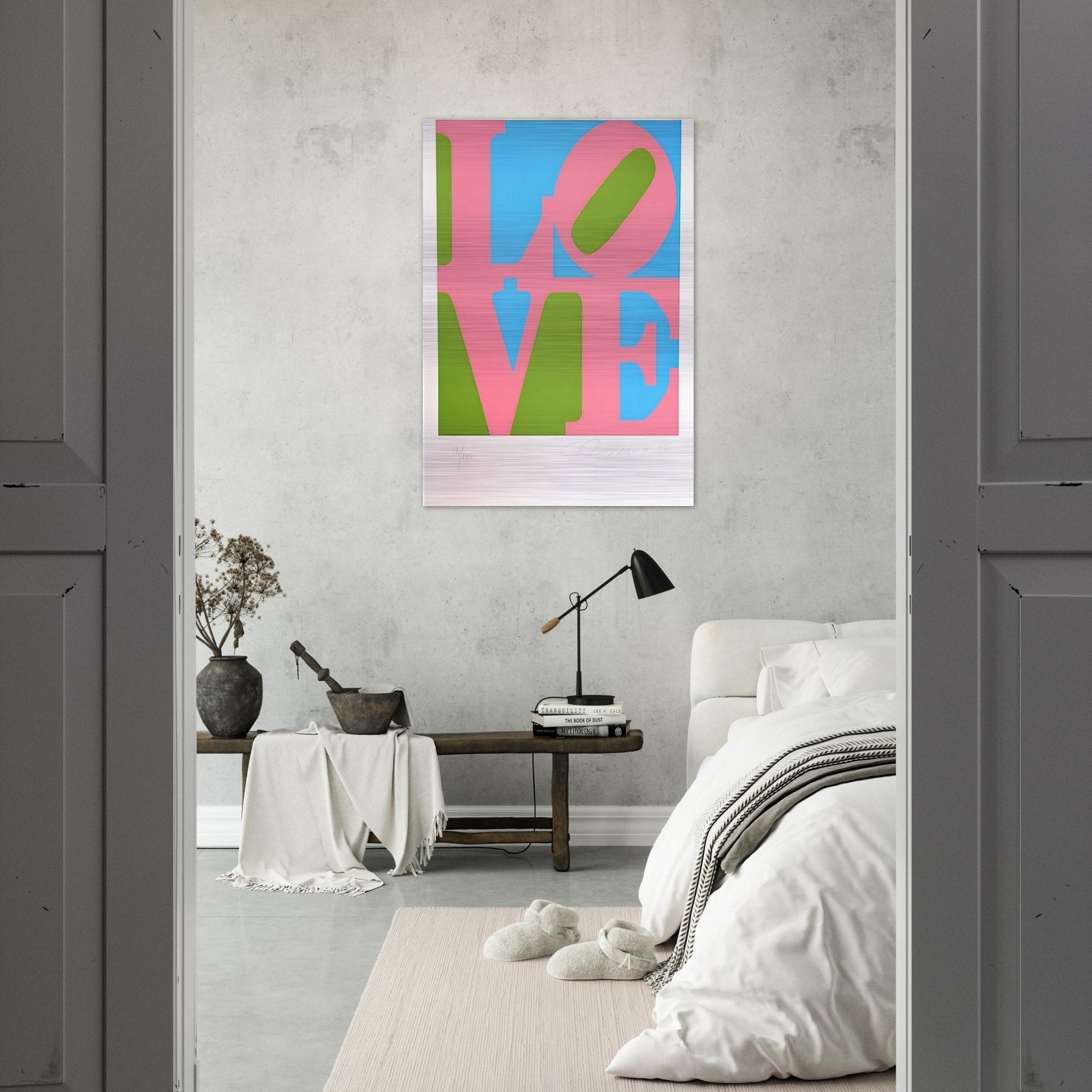 The Book of Love #11 - Robert Indiana Brushed Aluminum Print - 70x100 cm / 28x40 inches | Robert Indiana Aluminum Print | Robert Indiana Prints