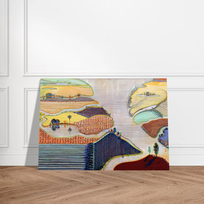 Delta Farms - 1996 - Wayne Thiebaud Brushed Aluminum Print - 70x100 cm / 28x40 inches | Wayne Thiebaud Aluminum Print | Wayne Thiebaud Prints