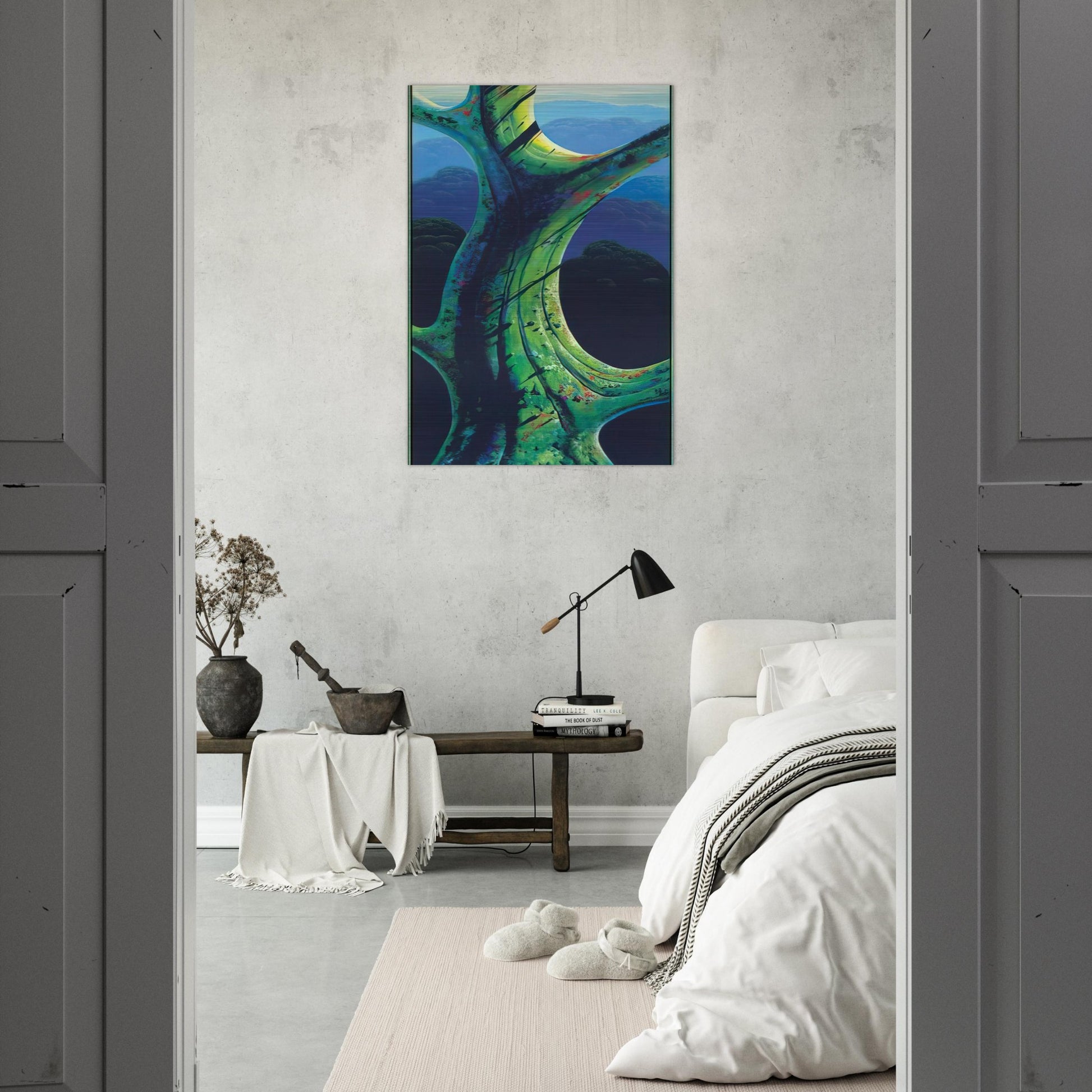 Sky Reach - Eyvind Earle Brushed Aluminum Print - 70x100 cm / 28x40 inches | Eyvind Earle Aluminum Print | Eyvind Earle Prints