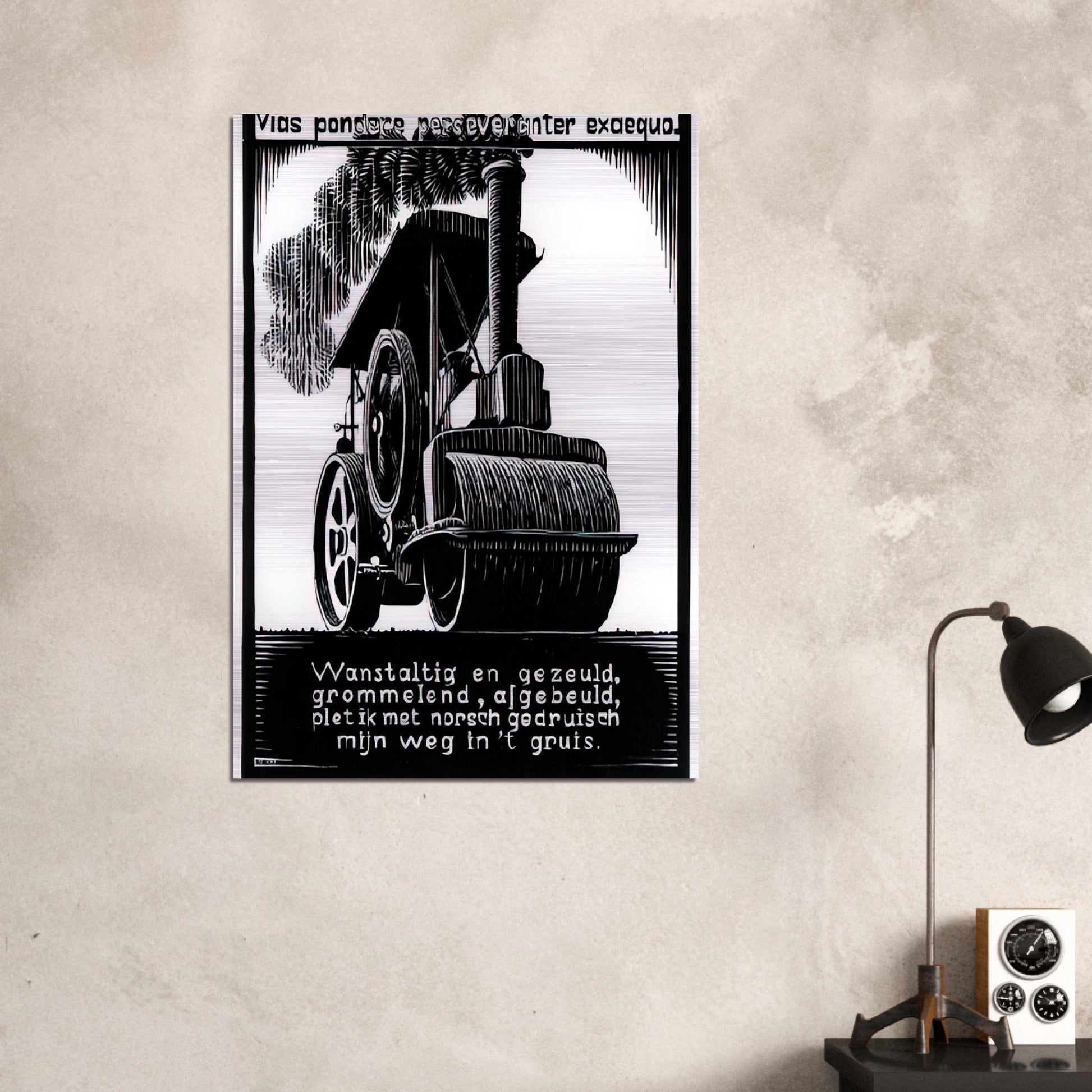 EMBLEMATA STEAMROLLER - MC Escher Brushed Aluminum Print - 70x100 cm / 28x40 inches | MC Escher Aluminum Print | MC Escher Prints