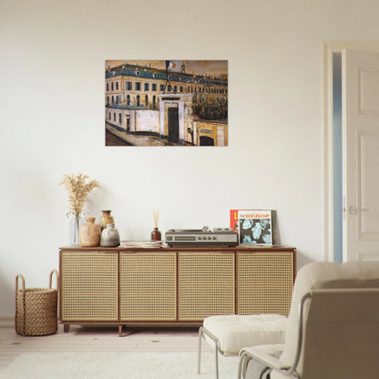 MILITARY HOSPITAL - Maurice Utrillo Brushed Aluminum Print - 70x100 cm / 28x40 inches | Maurice Utrillo Aluminum Print | Maurice Utrillo Prints