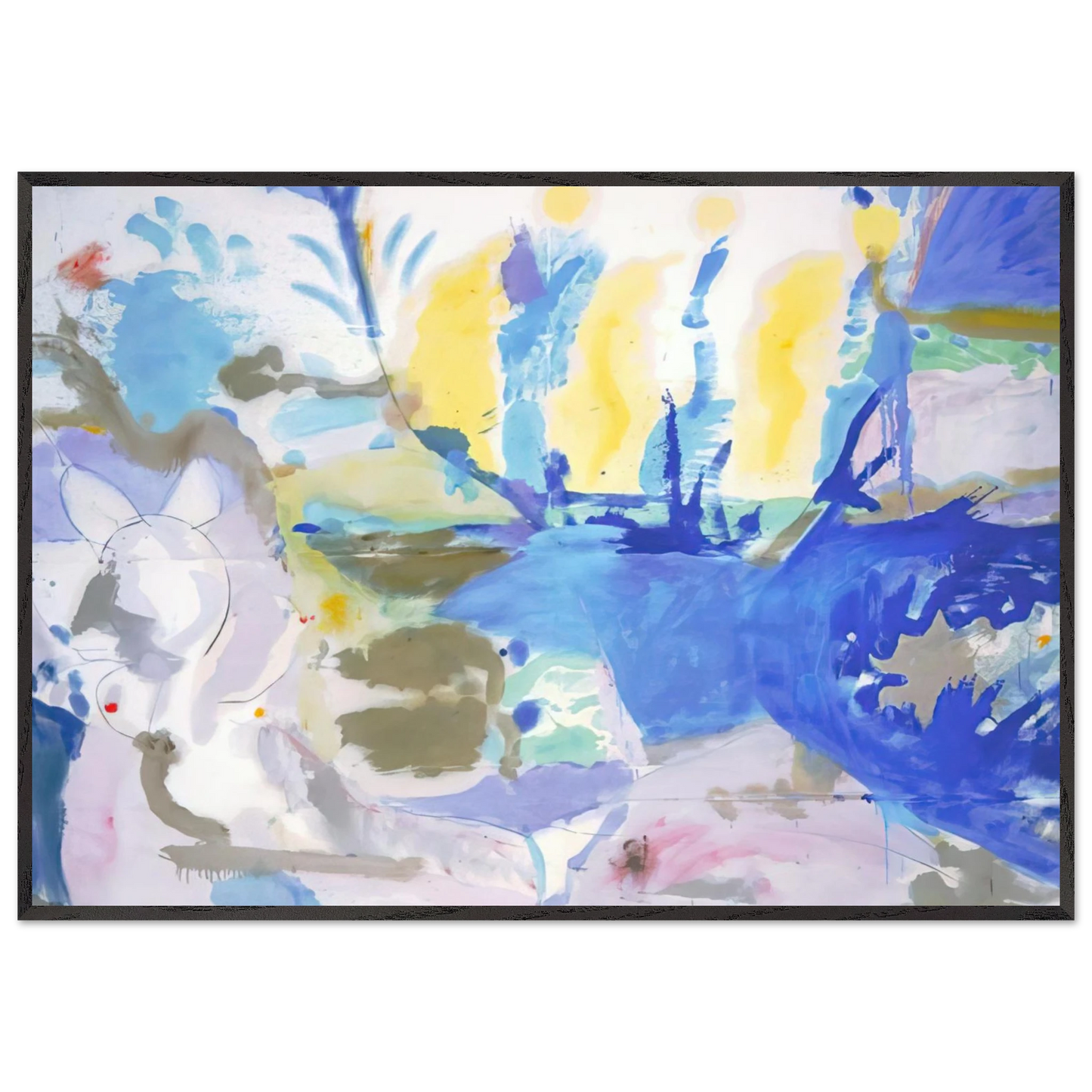 Helen Frankenthaler - Basque Beach - 1958 Wall art - A2 (42 x 59.4  cm) - Premium Wooden Framed Poster With Fine Art Paper-canvas - Wood frame
