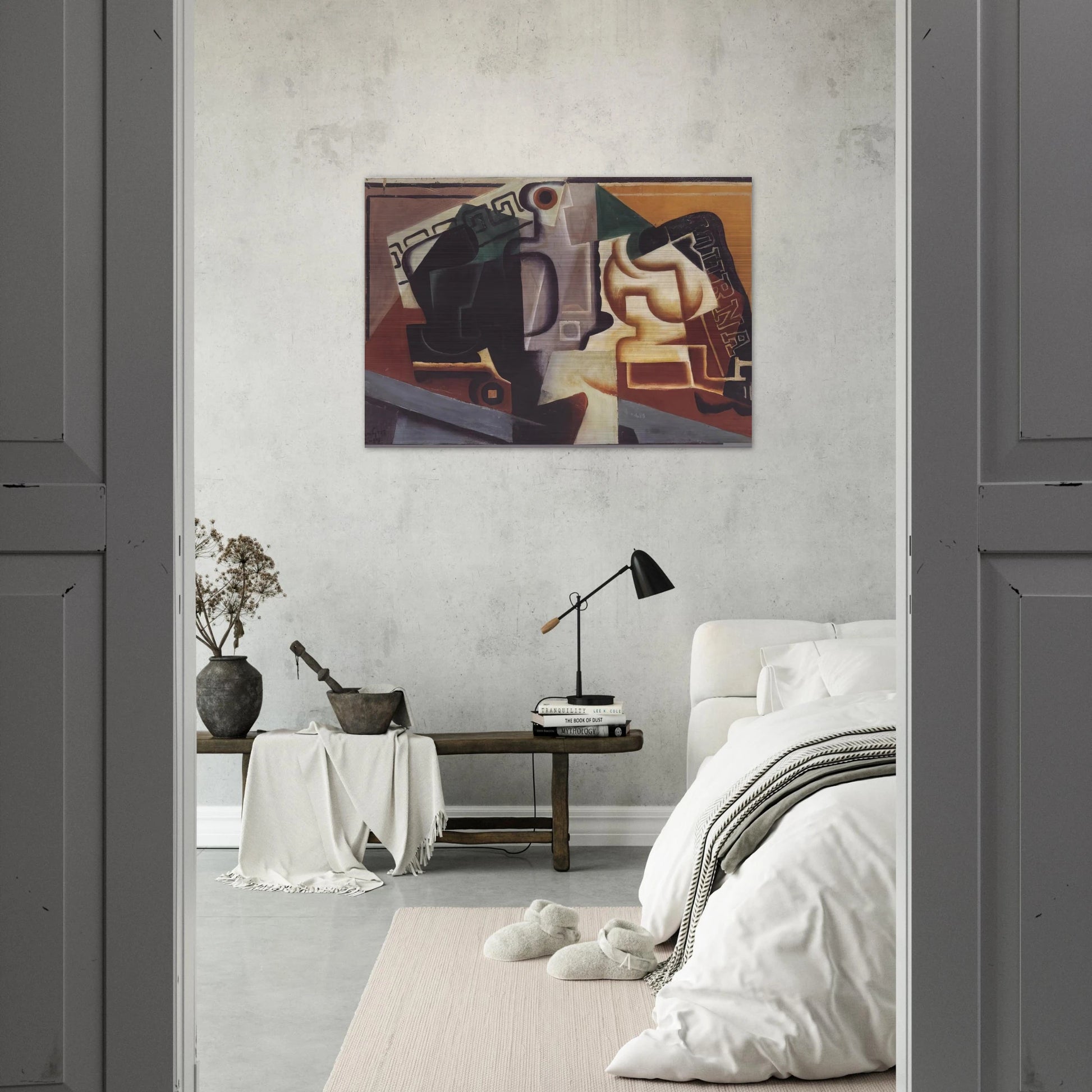 GLASS AND CARAFE 1917 - Juan Gris Brushed Aluminum Print - 70x100 cm / 28x40 inches | Juan Gris Aluminum Print | Juan Gris Prints
