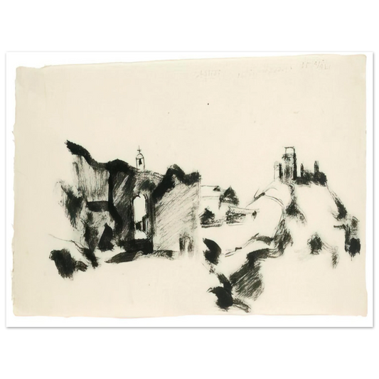 Julius Bissier - Assisi 35, marzo - 1935  75x100 cm / 30x40inches Fine Art Poster
