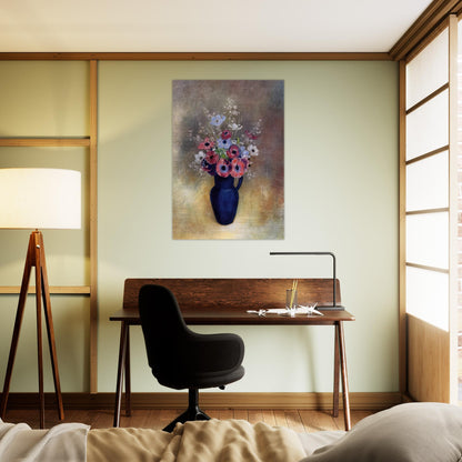 ANEMONES IN A JUG - Odilon Redon Brushed Aluminum Print - 70x100 cm / 28x40 inches | Odilon Redon Aluminum Print | Odilon Redon Prints