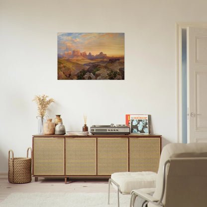 Virgin River Utah - Thomas Moran Brushed Aluminum Print - 70x100 cm / 28x40 inches | Thomas Moran Aluminum Print | Thomas Moran Prints
